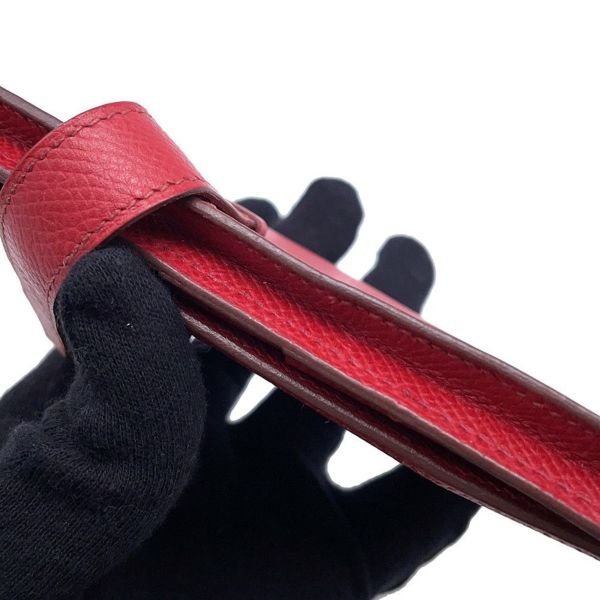 エルメス 長財布 ベアンスフレ ルージュカザック/シルバー金具 エプソン □L刻印 HERMES 財布