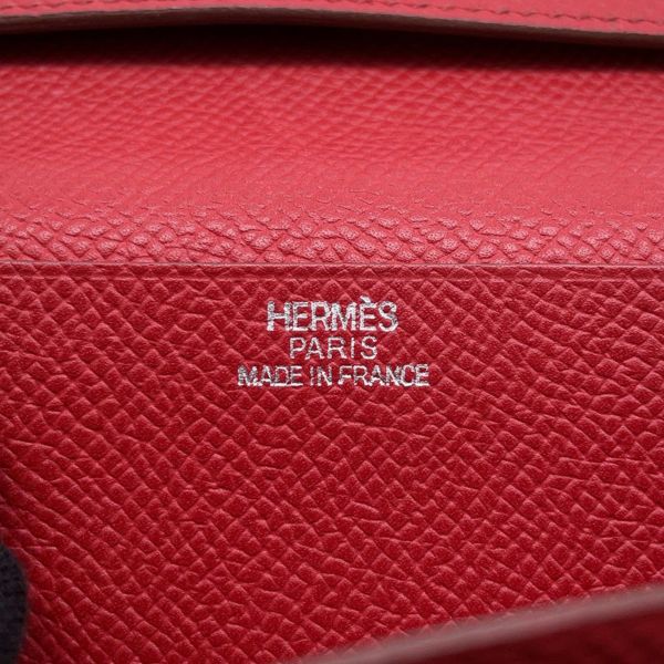 エルメス 長財布 ベアンスフレ ルージュカザック/シルバー金具 エプソン □L刻印 HERMES 財布