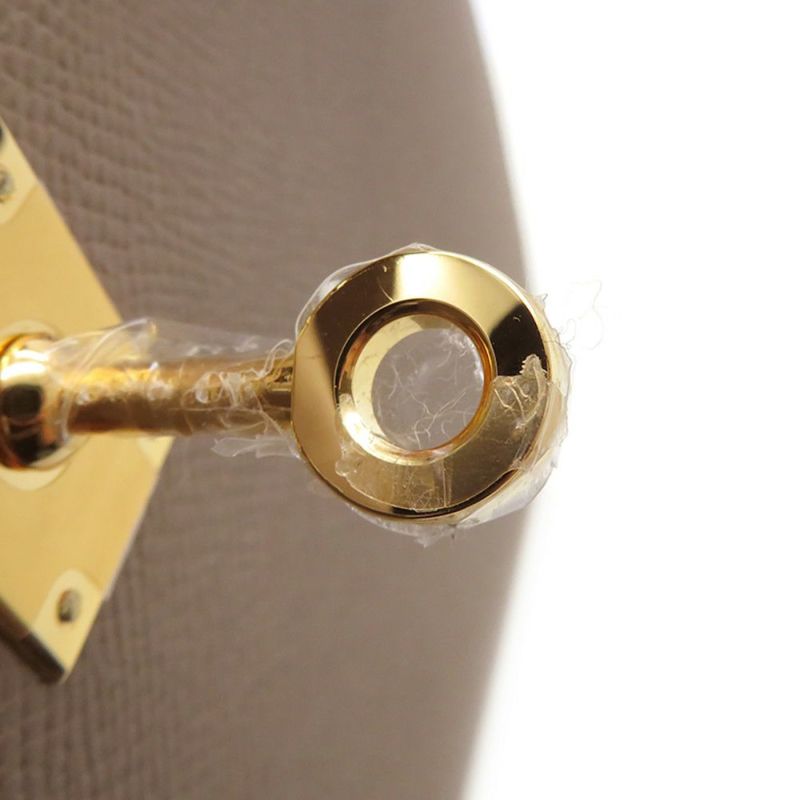 エルメス ハンドバッグ ケリー25 外縫い エトゥープ/シルバー金具 エプソン K刻印 HERMES Kelly 2wayバッグ