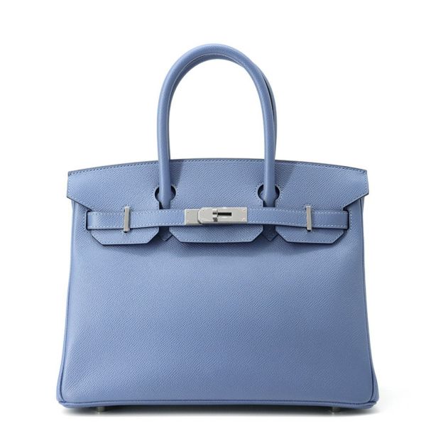 エルメス バーキン30 アズール/シルバー金具 エプソン D刻印 HERMES Birkin ハンドバッグ