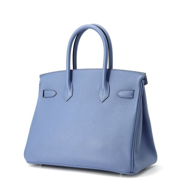 エルメス バーキン30 アズール/シルバー金具 エプソン D刻印 HERMES Birkin ハンドバッグ