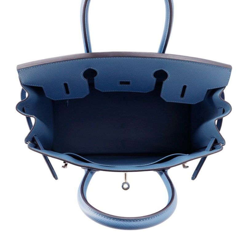 エルメス バーキン30 アズール/シルバー金具 エプソン D刻印 HERMES Birkin ハンドバッグ