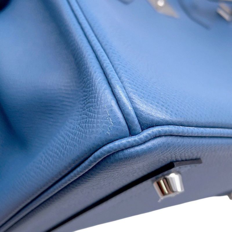 エルメス バーキン30 アズール/シルバー金具 エプソン D刻印 HERMES Birkin ハンドバッグ