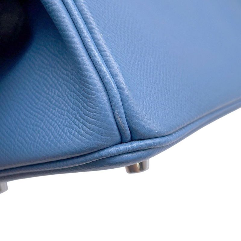 エルメス バーキン30 アズール/シルバー金具 エプソン D刻印 HERMES Birkin ハンドバッグ