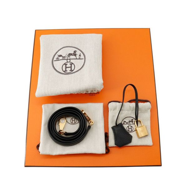 エルメス ハンドバッグ ケリー25 内縫い ブラック/ゴールド金具 トゴ W刻印 2wayショルダー 黒