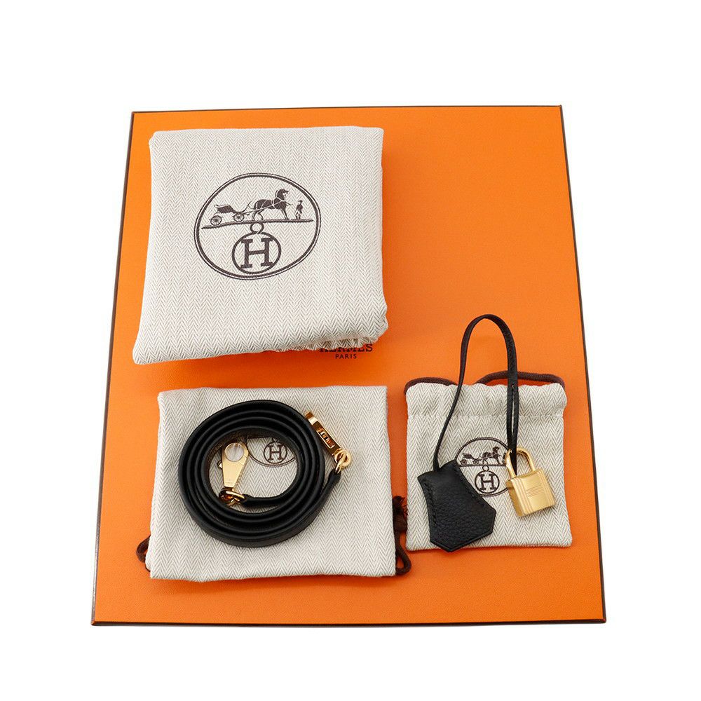 エルメス ハンドバッグ ケリー25 内縫い ブラック/ゴールド金具 トゴ W刻印 2wayショルダー 黒