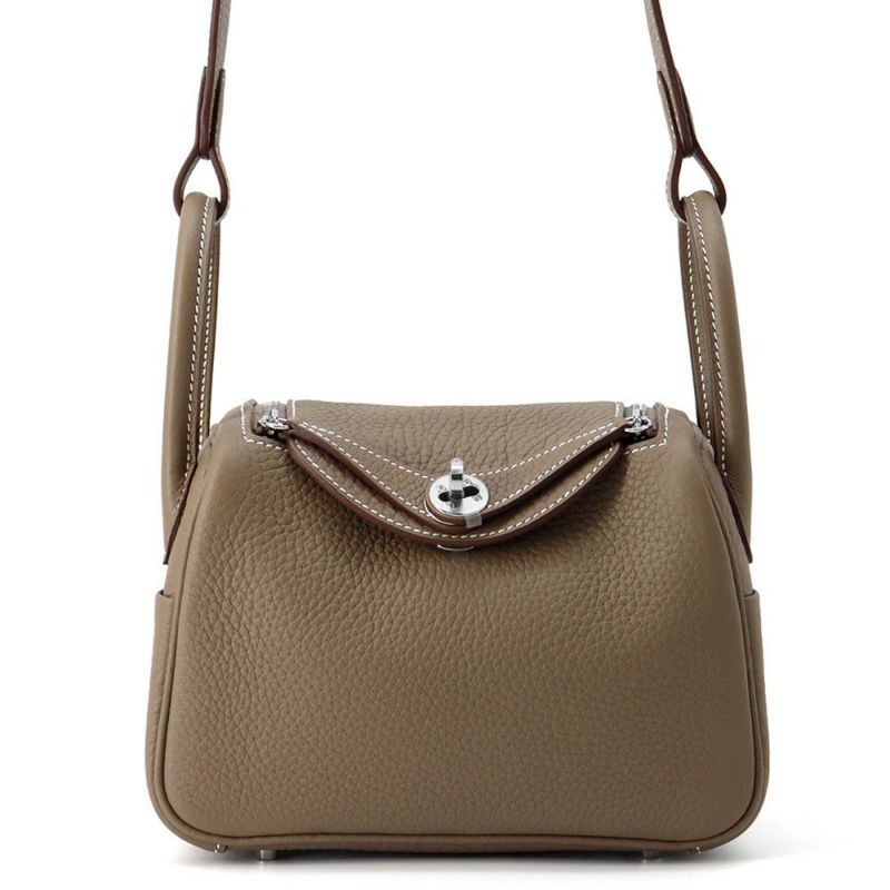 エルメス リンディ ミニ エトゥープ/シルバー金具 トリヨンクレマンス K刻印 2wayショルダー