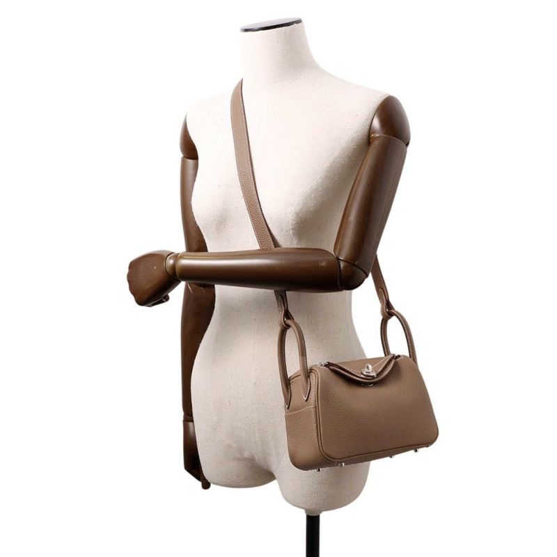 エルメス リンディ ミニ エトゥープ/シルバー金具 トリヨンクレマンス K刻印 2wayショルダー