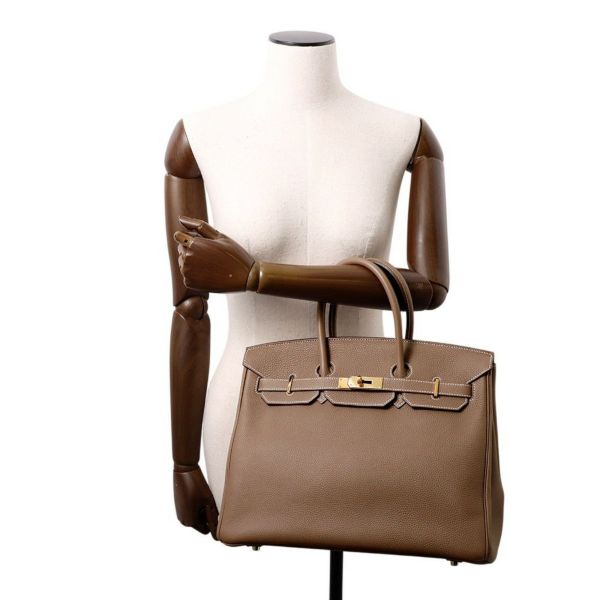 エルメス バーキン35 エトゥープ/ゴールド金具 トゴ O刻印 HERMES Birkin ハンドバッグ
