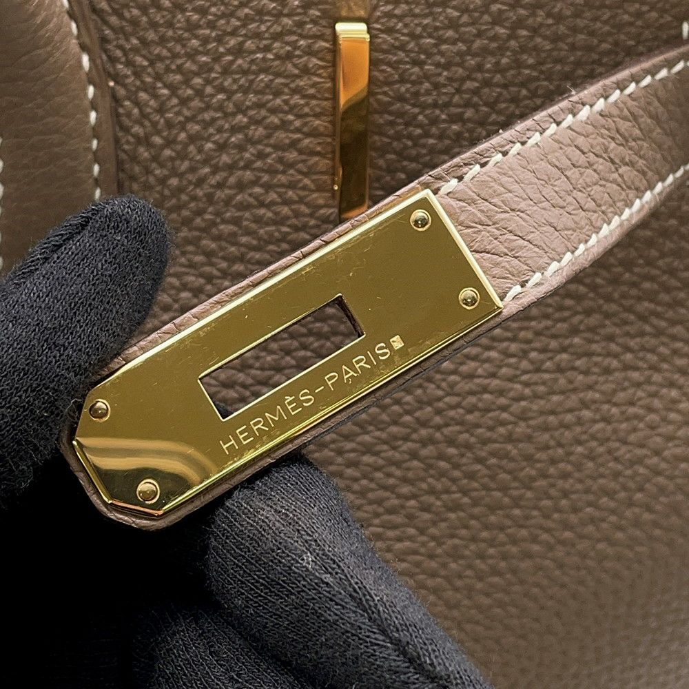 エルメス バーキン35 エトゥープ/ゴールド金具 トゴ O刻印 HERMES Birkin ハンドバッグ