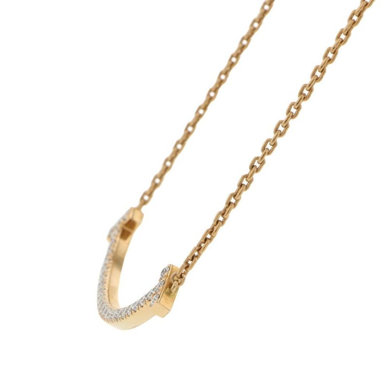 ティファニー ネックレス Tスマイル ペンダント ミディアム ダイヤモンド 計0.48ct K18PGピンクゴールド 67513282 Tiffany&Co.