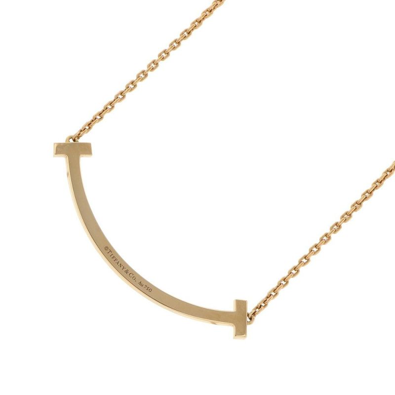 ティファニー ネックレス Tスマイル ペンダント ミディアム ダイヤモンド 計0.48ct K18PGピンクゴールド 67513282 Tiffany&Co.