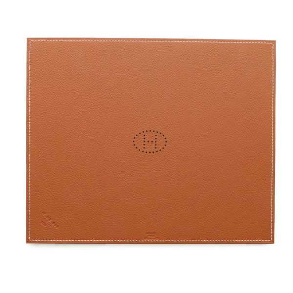 エルメス マウスパッド ミーズ・エ・ルランス・デスク エベンヌ/フォーヴ トリヨンリス/トリヨンH W刻印 Hエヴリンモチーフ セリエ ステッチ