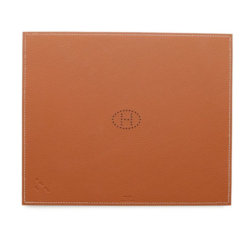 エルメス マウスパッド ミーズ・エ・ルランス・デスク エベンヌ/フォーヴ トリヨンリス/トリヨンH W刻印 Hエヴリンモチーフ セリエ ステッチ