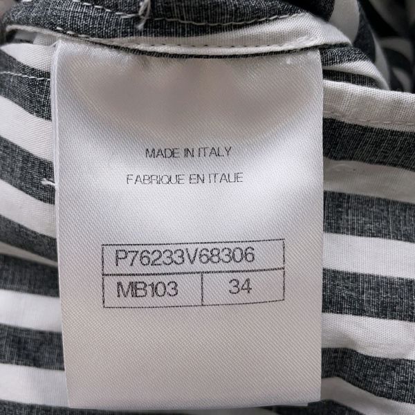 シャネル パンツ ココビーチ ストライプ コットン ラインストーン レディースサイズ34 P76233 CHANEL ボトムス 黒 白