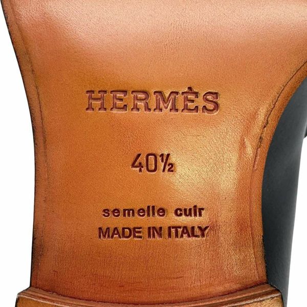 エルメス モカシン オノレ カーフレザー パリバックル メンズサイズ40 1/2 HERMES 靴 黒