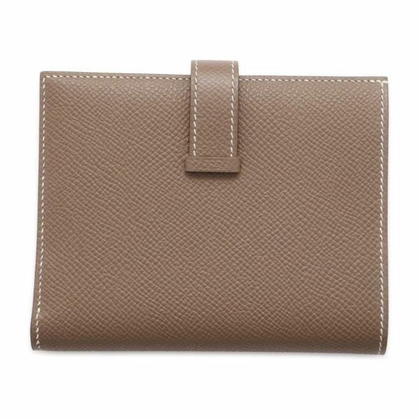 エルメス 二つ折り財布 ベアンコンパクト エトゥープ/ゴールド金具 ヴォーエプソン U刻印 財布