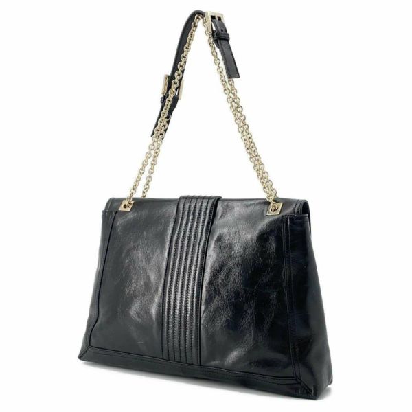 フェンディ チェーンショルダーバッグ レザー 8BT143 FENDI バッグ 黒