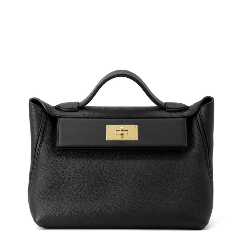 エルメス 24/24 29 サック ヴァンキャトル ブラック/シルバー金具 トゴ/スイフト U刻印 2wayショルダー 黒