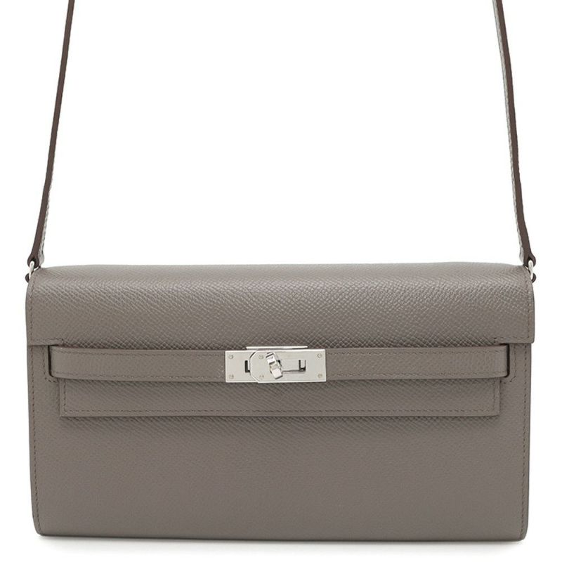 エルメス ケリーウォレット ロング トゥーゴー エタン/シルバー金具 エプソン Z刻印 財布