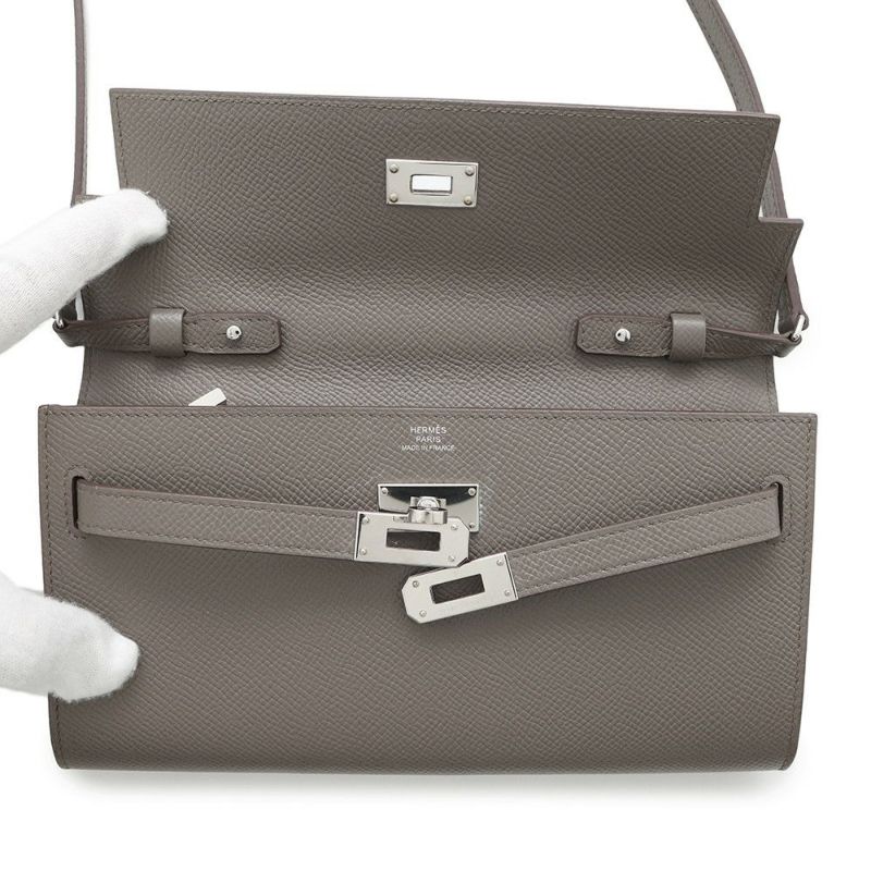 エルメス ケリーウォレット ロング トゥーゴー エタン/シルバー金具 エプソン Z刻印 財布