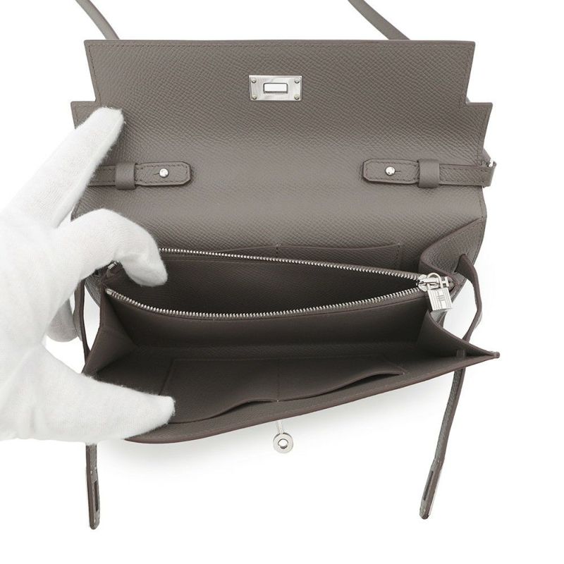 エルメス ケリーウォレット ロング トゥーゴー エタン/シルバー金具 エプソン Z刻印 財布