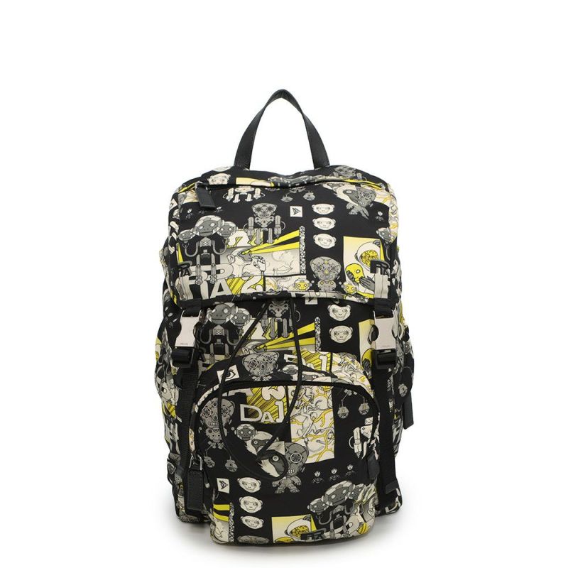 プラダ リュック コミック ナイロン サル PRADA バックパック 黒