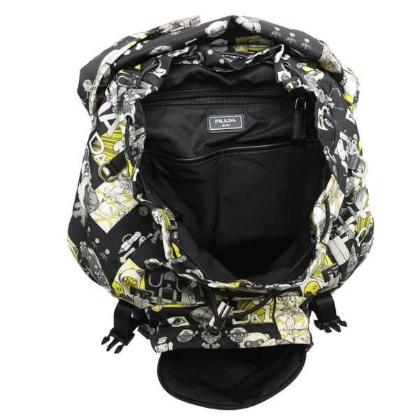 プラダ リュック コミック ナイロン サル PRADA バックパック 黒