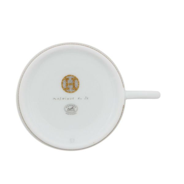 エルメス ティーカップ・ソーサー モザイク ヴァンキャトル 2客セット 160ml HERMES 食器 ギフト ポーセリン 白
