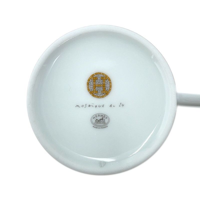 エルメス ティーカップ・ソーサー モザイク ヴァンキャトル 2客セット 160ml HERMES 食器 ギフト ポーセリン 白