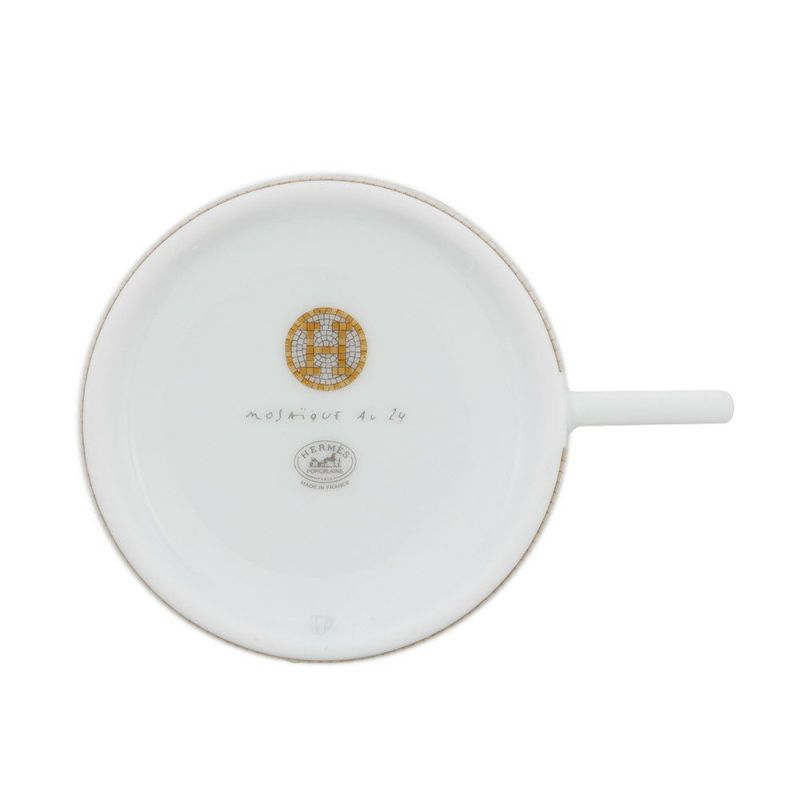 エルメス ティーカップ・ソーサー モザイク ヴァンキャトル 2客セット 160ml HERMES 食器 ギフト ポーセリン 白