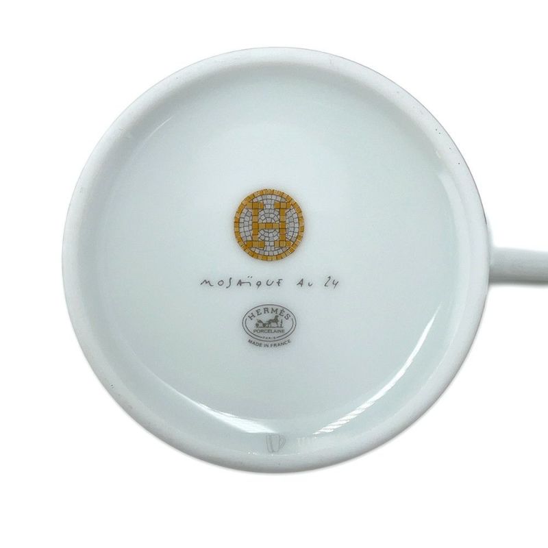 エルメス ティーカップ・ソーサー モザイク ヴァンキャトル 2客セット 160ml HERMES 食器 ギフト ポーセリン 白