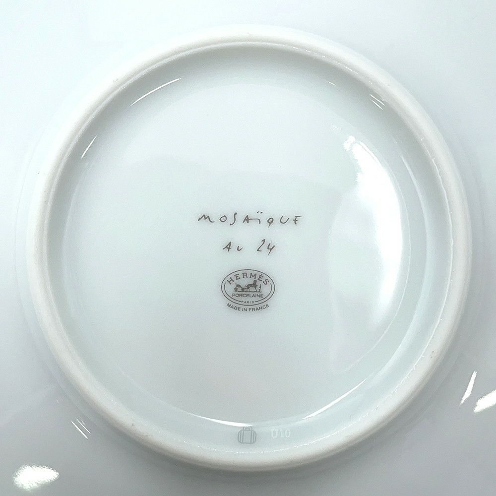 エルメス ティーカップ・ソーサー モザイク ヴァンキャトル 2客セット 160ml HERMES 食器 ギフト ポーセリン 白