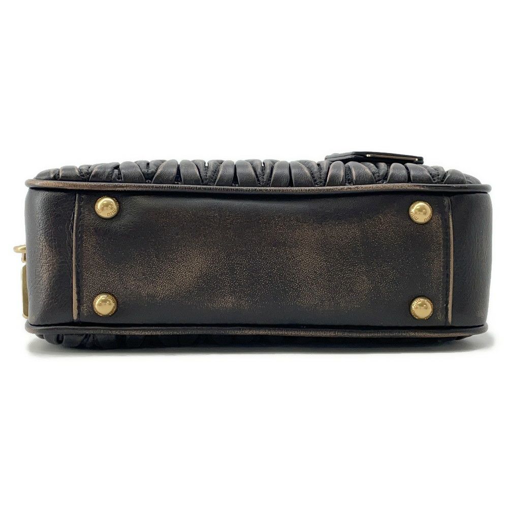 ミュウミュウ ハンドバッグ アルカディ マテラッセ ダメージ加工 ミディアム レザー 5BB124 Miu Miu 2way