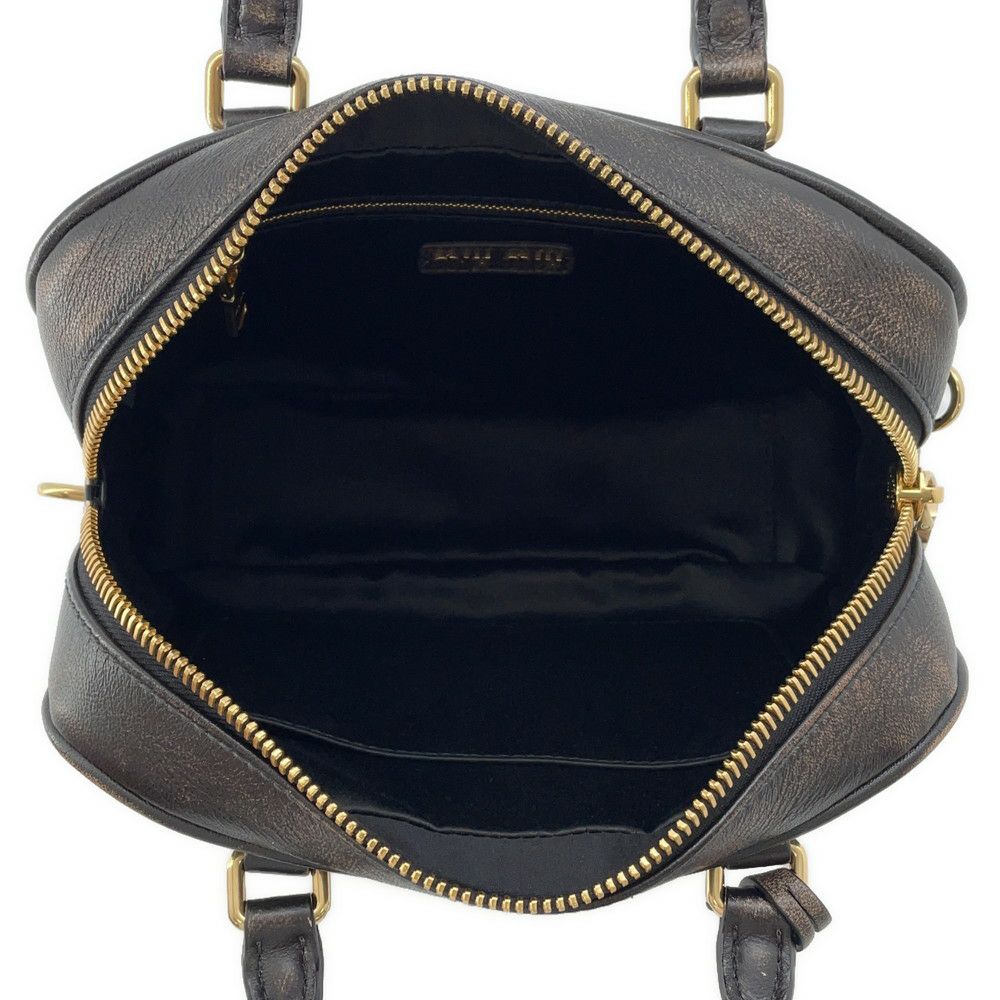 ミュウミュウ ハンドバッグ アルカディ マテラッセ ダメージ加工 ミディアム レザー 5BB124 Miu Miu 2way