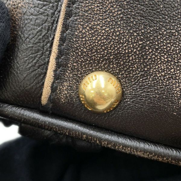 ミュウミュウ ハンドバッグ アルカディ マテラッセ ダメージ加工 ミディアム レザー 5BB124 Miu Miu 2way