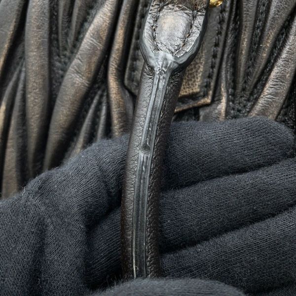 ミュウミュウ ハンドバッグ アルカディ マテラッセ ダメージ加工 ミディアム レザー 5BB124 Miu Miu 2way