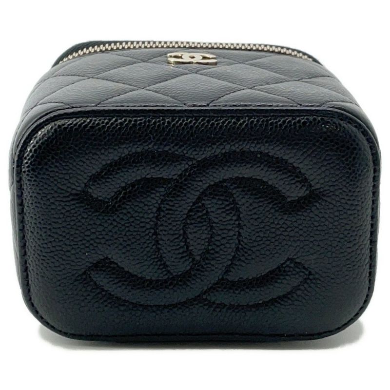 シャネル チェーンショルダーバッグ マトラッセ ココマーク クラシック スモールヴァニティケース ラムスキン AP1340 CHANEL 黒