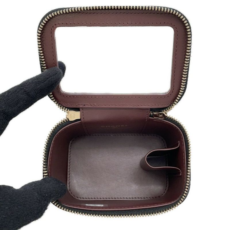 シャネル チェーンショルダーバッグ マトラッセ ココマーク クラシック スモールヴァニティケース ラムスキン AP1340 CHANEL 黒