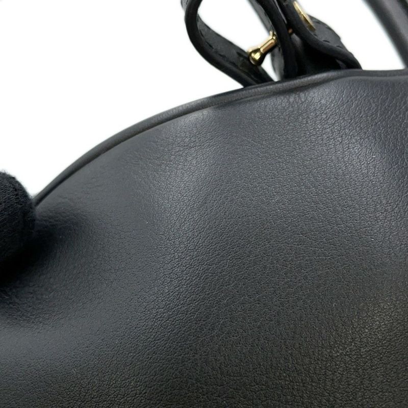 ミュウミュウ ハンドバッグ ボー カーフレザー 5BB117 MIUMIU トップハンドルバッグ 黒