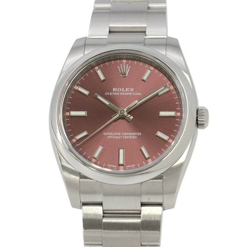 ロレックス オイスターパーペチュアル 34 114200 ROLEX 腕時計 レッドグレープ文字盤