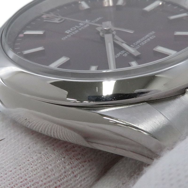 ロレックス オイスターパーペチュアル 34 114200 ROLEX 腕時計 レッドグレープ文字盤
