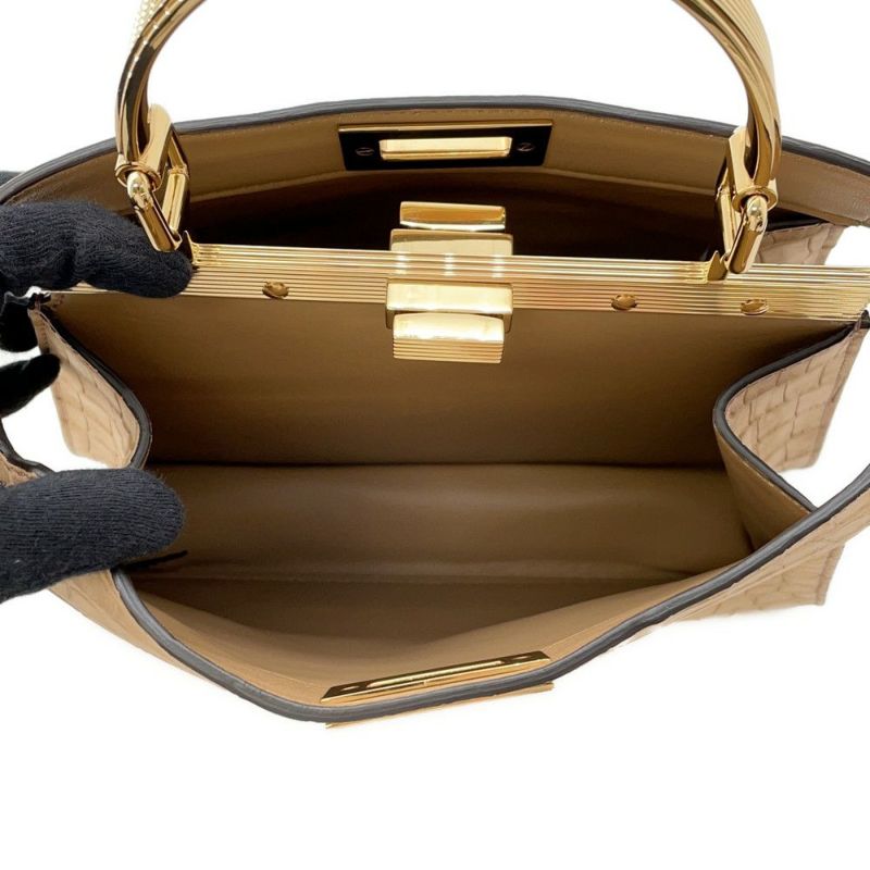 フェンディ ハンドバッグ ピーカブー アイシーユー ISEEU スモール クロコダイル 8BN327 2way