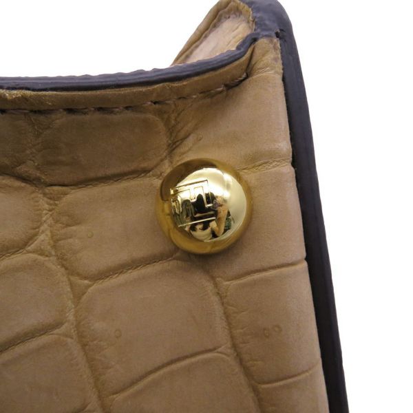 フェンディ ハンドバッグ ピーカブー アイシーユー ISEEU スモール クロコダイル 8BN327 2way