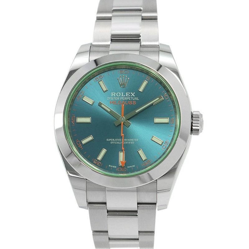 ロレックス ミルガウス 116400GV ROLEX 腕時計 Zブルー文字盤