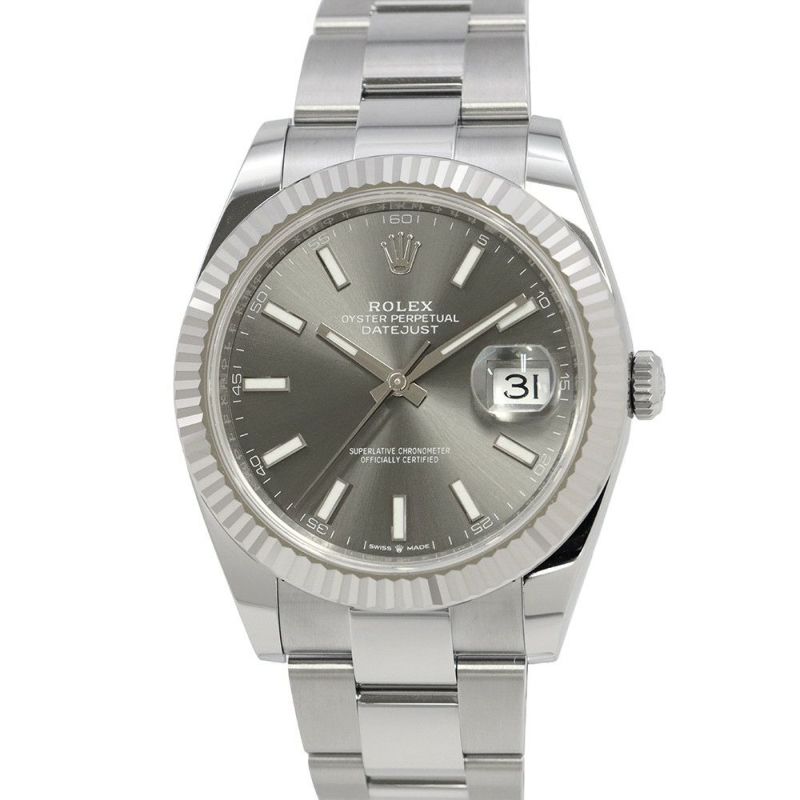 ロレックス デイトジャスト41 SS/K18WG 126334 ROLEX 腕時計 スレート文字盤