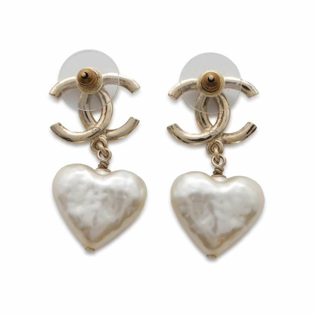 シャネル ピアス ココマーク スウィング ハート メタル フェイクパール B22 C AB7529 CHANEL アクセサリー