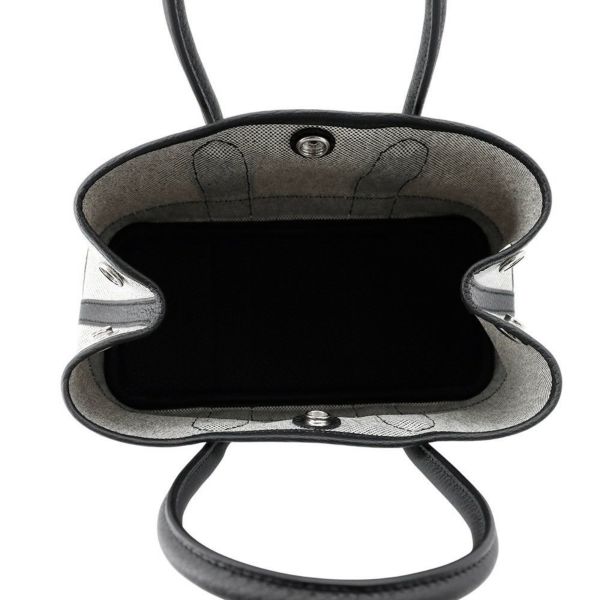 エルメス トートバッグ ネオ・ガーデン 23 ガーデンパーティ ブラック/エクリュ/シルバー金具 トワルアッシュヴァイキング/ネゴンダ W刻印 黒