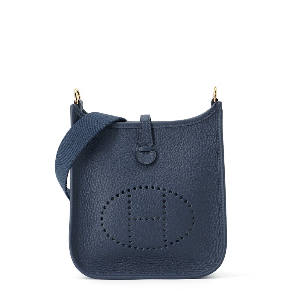 エルメス ショルダーバッグ エブリンTPM 85cm ブルードプリュス/ゴールド金具 トリヨンクレマンス W刻印 HERMES Evelyne