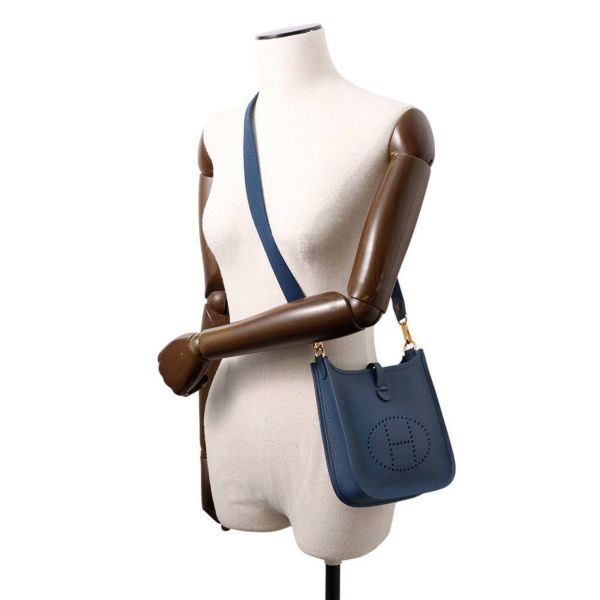 エルメス ショルダーバッグ エブリンTPM 85cm ブルードプリュス/ゴールド金具 トリヨンクレマンス W刻印 HERMES Evelyne